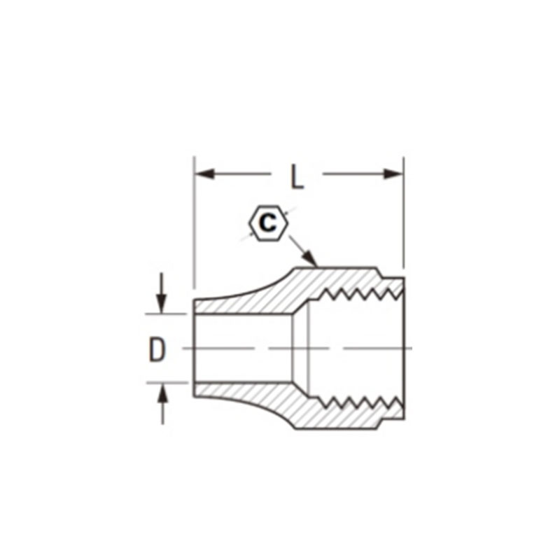 Sae 45º flare short rod nut [Ref.SAE.NO.010110]